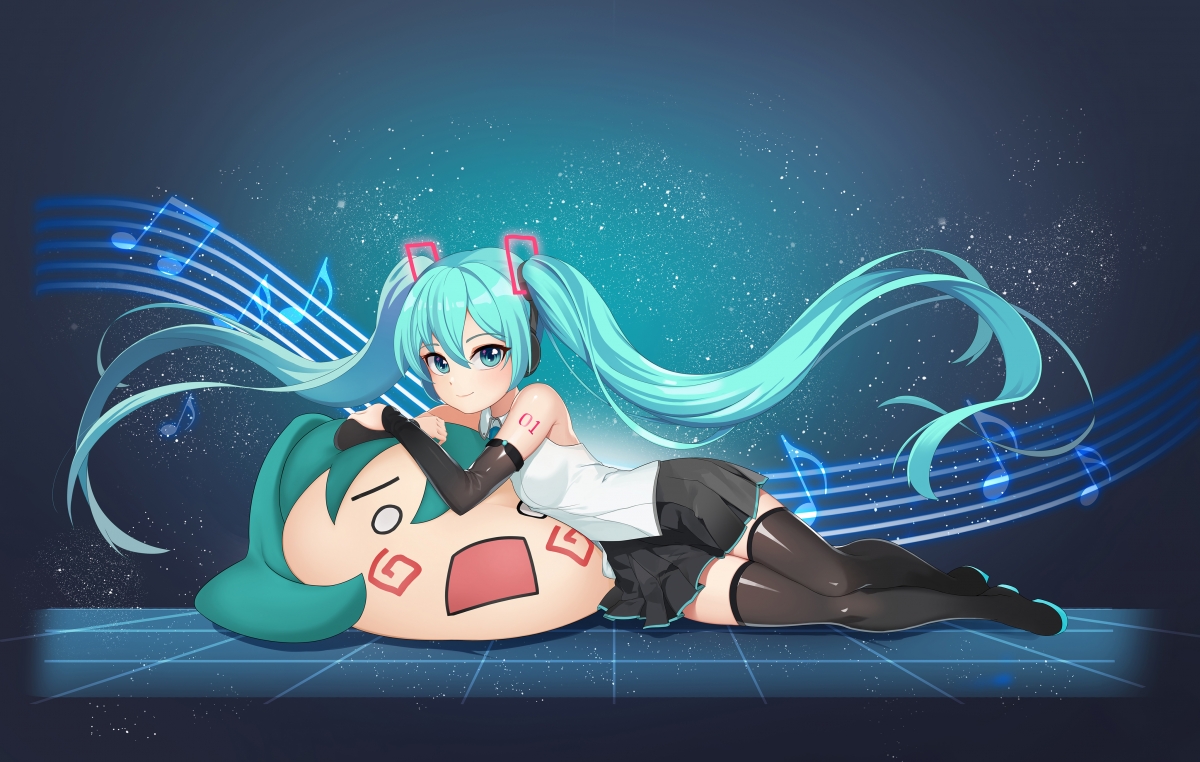 初音未来 音符 4k动漫壁纸