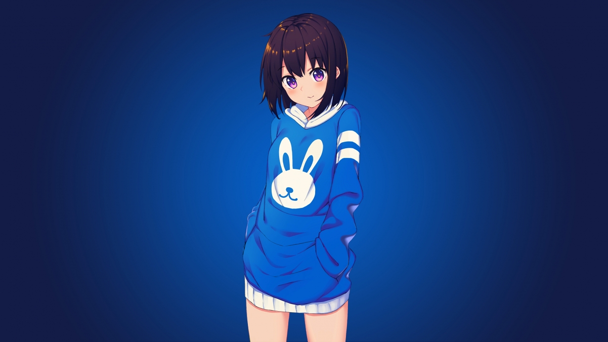 Blue Bunny Girl 蓝兔女孩4k动漫壁纸