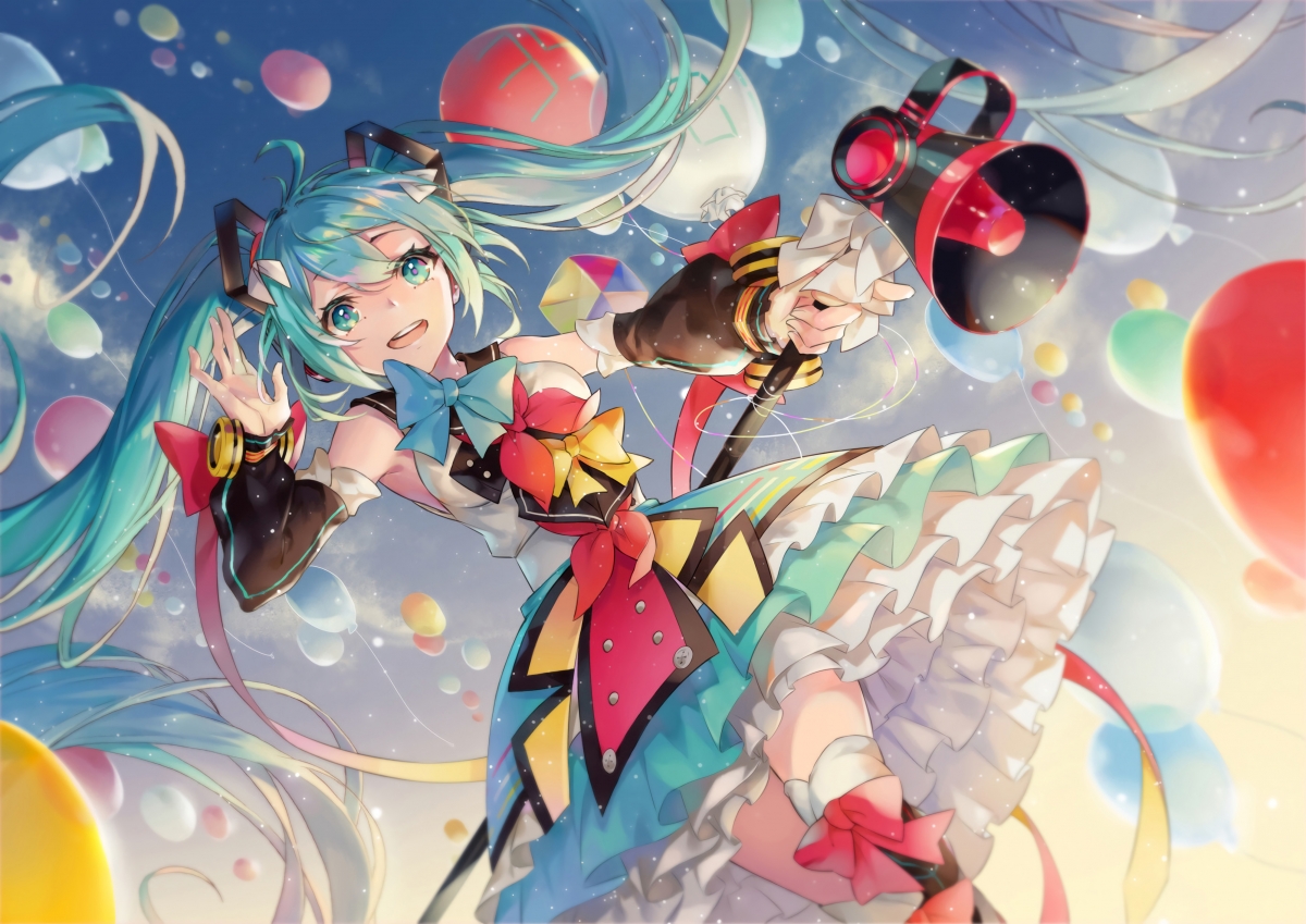 初音未来公主殿下 miku 天空 气球 4k动漫壁纸