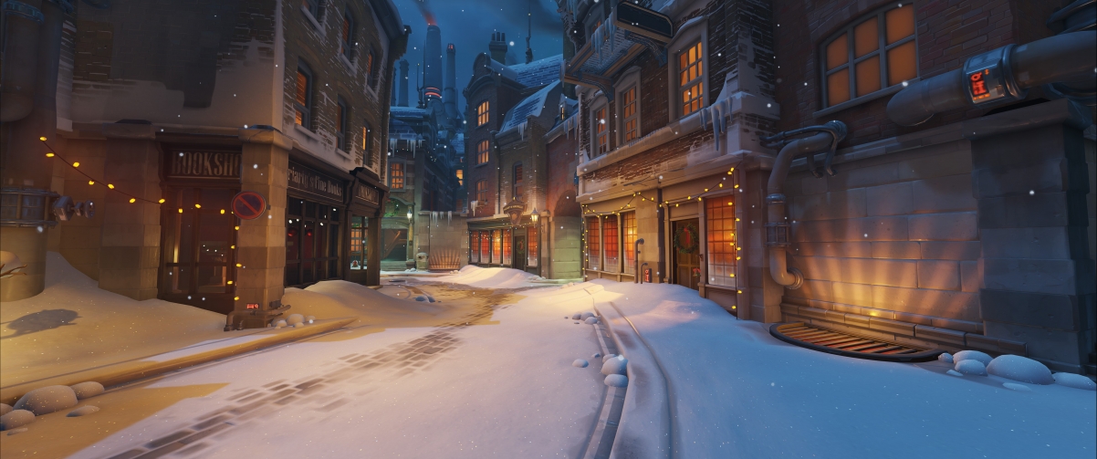 overwatch 守望先锋 城市街道 雪 圣诞节 5K游戏壁纸