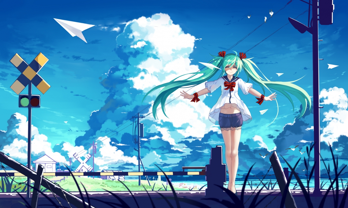 初音未来Miku唯美画风壁纸