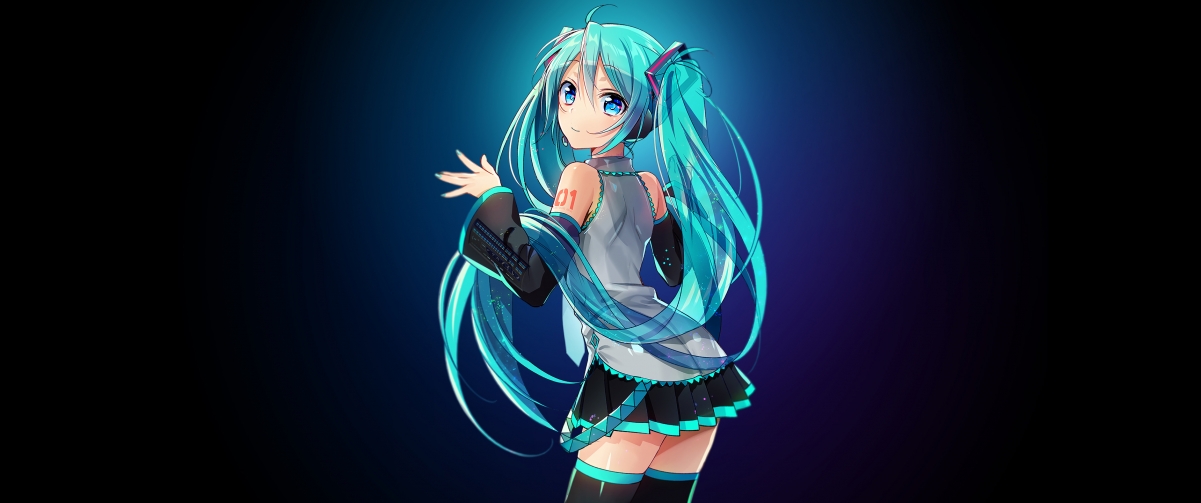 初音未来Hatsune Miku带鱼屏壁纸3440x1440