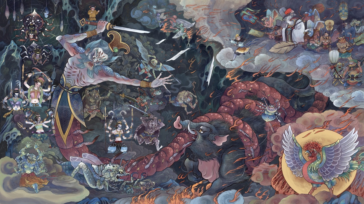 黑神话悟空壁画4K高清壁纸3840x2160